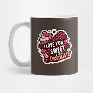 Happy Valentine's Day With Sweet Chocolate - T-shirt for Couples Mug